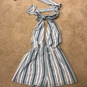 Lulu’s Teal and White Romper